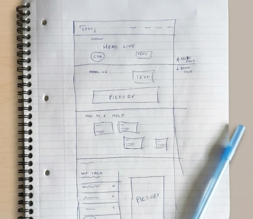 handwrittenwireframe2 Sketching a wireframe by hand